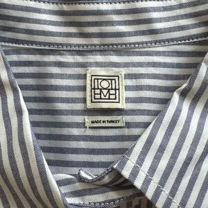 Toteme Blue and White Striped  Shirt